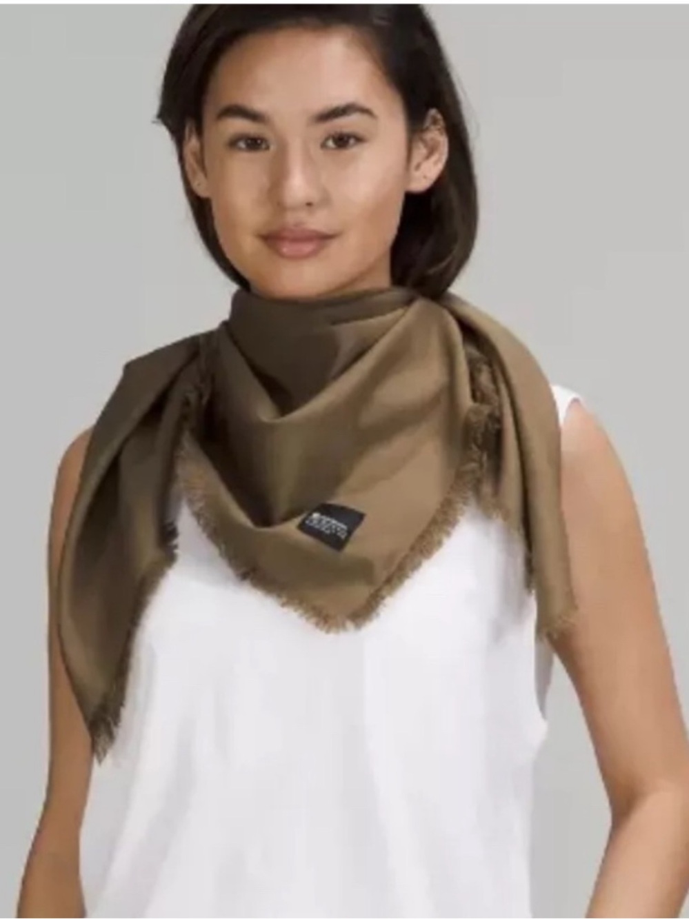 Lululemon Wool-Blend Square Artifact Brown Silk Wool New 36x36